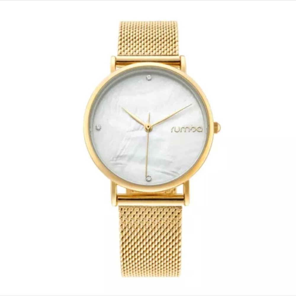 Rumba NY|LA Women's Gold Mesh Analog Dial Quartz Watch FRY137